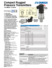 Thumbnail of document Data Sheet - PX119-150GI OEM Style, Compact Pressure Transmitters